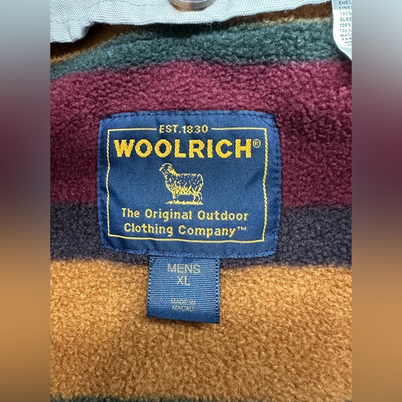 Woolrich Barn Chore Jacket Coat Removable Fleece Lined Tan Khaki Mens XL Spot - Picture 5 of 12